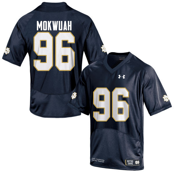 Men's NCAA Notre Dame Fighting Irish #96 Pete Mokwuah Stitched College Under Armour Authentic Navy Blue Football Jersey UC10H20GY